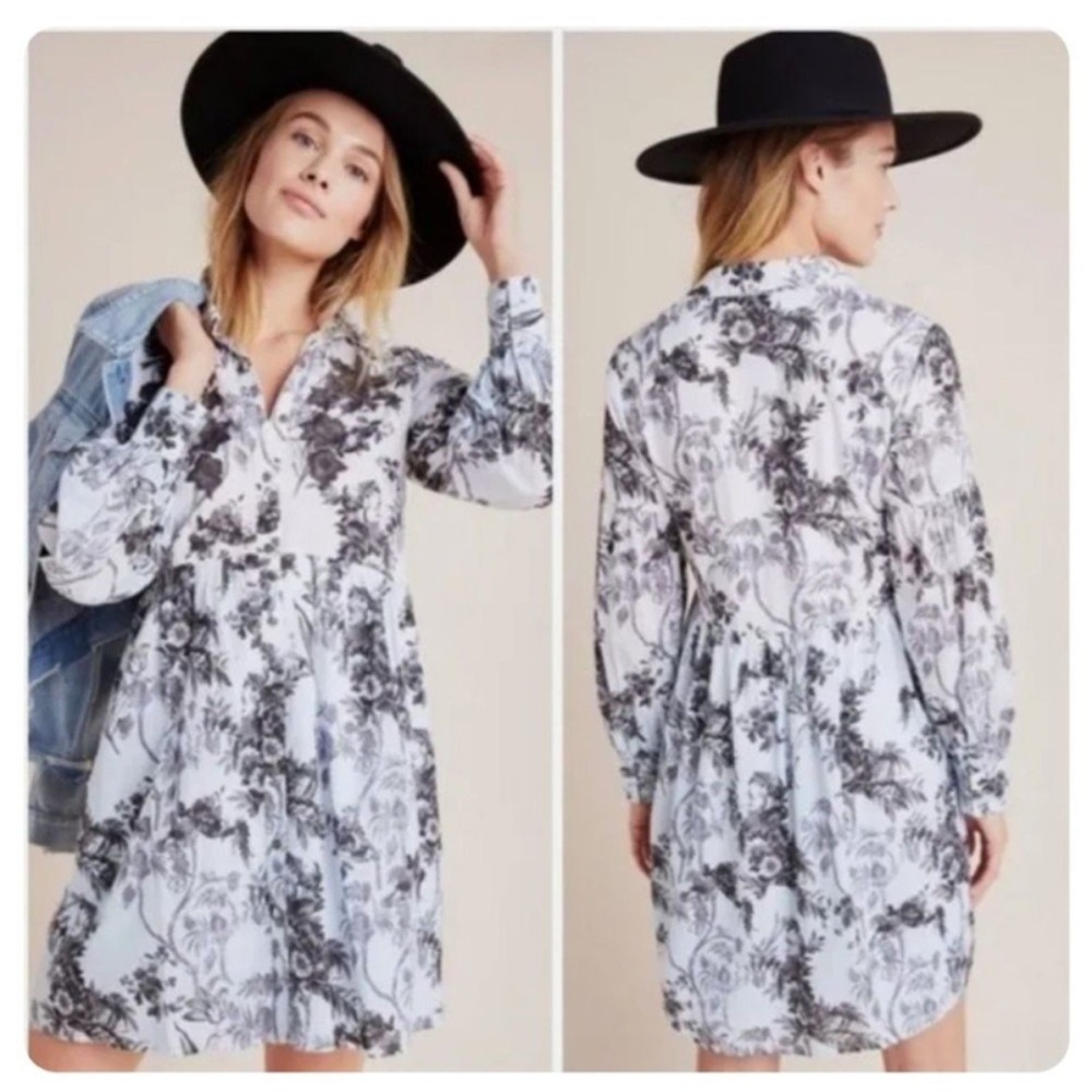 Anthropologie Lavinia embroidered shirt dress. Worn once. 169 retail